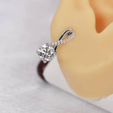 All Moissanite Infinity Hoop Earrings 925 Sterling Silver
