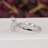 Moissanite 4.8ct Oval Cut Engagement Ring 925 Sterling Silver Size 8 & 9 only