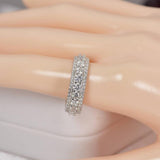 All Moissanite Full Eternity Wedding Band Ring 925 Sterling Silver Size 6, 7, 8, 9 only