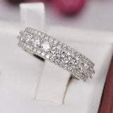 All Moissanite Full Eternity Wedding Band Ring 925 Sterling Silver Size 6, 7, 8, 9 only