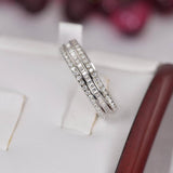 All Moissanite Brilliant & Baguette Full Eternity Wedding Band Ring 925 Size 6, 8, 9 only