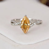 Moissanite 3.0 ct Champagne Marquise Cut Engagement Ring 925 size 9 only