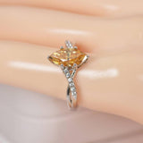 Moissanite 3.0 ct Champagne Marquise Cut Engagement Ring 925 size 9 only