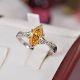 Moissanite 3.0 ct Champagne Marquise Cut Engagement Ring 925 size 9 only
