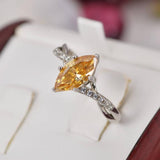 Moissanite 3.0 ct Champagne Marquise Cut Engagement Ring 925 size 9 only