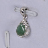 Tear Drop Pear Cut Natural Emerald Pendant 925 Sterling