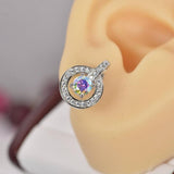 NWT 1.0 ctw Moonstone Halo Stud Earrings 925 Sterling