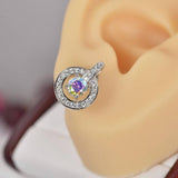 NWT 1.0 ctw Moonstone Halo Stud Earrings 925 Sterling