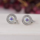 NWT 1.0 ctw Moonstone Halo Stud Earrings 925 Sterling