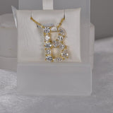 Real Moissanite "B" Diamond all Moissanite Initial Pendant 925 Sterling Silver