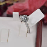 2ct Moissanite Gray Moissanite Ring 925 Sterling Silver Size 7 & 8 only