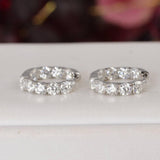 All Moissanite Inside Out Huggies Hoop Huggies Earrings 925 Sterling