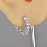 All Moissanite Inside Out Huggies Hoop Huggies Earrings 925 Sterling