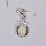 Natural Ethopian Opal w Natural Gemstone 925 Sterling Pendant #1