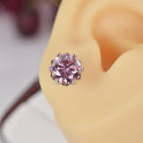 4ct Pink Moissanite Stud Earrings 925 Sterling NWT