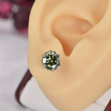 Moissanite 4.0 ct Green Moissanite Stud Earrings 925 Sterling NWT