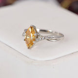 Moissanite 3.0 ct Champagne Marquise Cut Engagement Ring 925 size 9 only