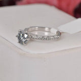 2ct Moissanite Gray Moissanite Ring 925 Sterling Silver Size 7 & 8 only