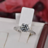 2ct Moissanite Gray Moissanite Ring 925 Sterling Silver Size 7 & 8 only