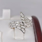 Moissanite Ring Angel Wing 925 Sterling, Silver Size 7 only