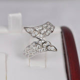Moissanite Ring Angel Wing 925 Sterling, Silver Size 7 only