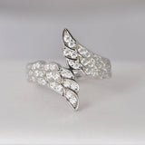 Moissanite Ring Angel Wing 925 Sterling, Silver Size 7 only