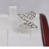 Moissanite Ring Angel Wing 925 Sterling, Silver Size 7 only
