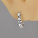 All Moissanite Inside Out Huggies Hoop Huggies Earrings 925 Sterling