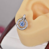 1.0 ctw Moissanite Sea Blue Halo Stud Earrings 925 Sterling