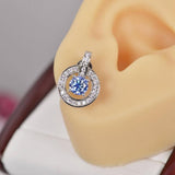 1.0 ctw Sea Blue Halo Stud Earrings 925 Sterling