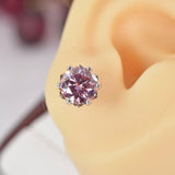 4ct Pink Moissanite Stud Earrings 925 Sterling NWT