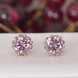 4ct Pink Moissanite Stud Earrings 925 Sterling NWT