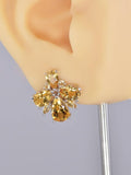 Natural Citrine Hoop Earrings 925 Sterling Silver