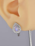 Pear Cut Natural Ethopian Double Halo Pear Earrings 925 Sterling Silver