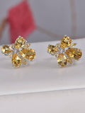 Natural Citrine Hoop Earrings 925 Sterling Silver
