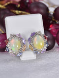 Natural Ethopian Hoop Earrings 925 Sterling Silver