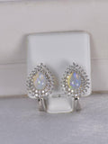 Pear Cut Natural Ethopian Double Halo Pear Earrings 925 Sterling Silver