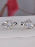 Pear Cut Natural Ethopian Double Halo Pear Earrings 925 Sterling Silver