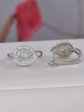 Pear Cut Natural Ethopian Double Halo Pear Earrings 925 Sterling Silver