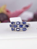 Natural Blue Sapphire Ring Sterling Silver Ring sz 7