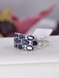 Natural Blue Sapphire Ring Sterling Silver Ring sz 7