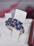 Natural Blue Sapphire Ring Sterling Silver Ring sz 7