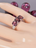 Natural Rhodolite in Solid 925 Sterling Silver Size 7
