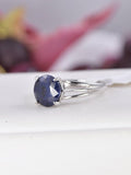 Natural Blue Sapphire Ring 925 Sterling Silver Size 7