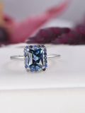 Natural Halo Sapphire and Natural London Blue Topaz Sterling Silver Ring, sz 7