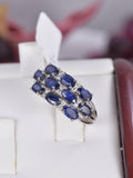Natural Blue Sapphire Ring Sterling Silver Ring sz 7