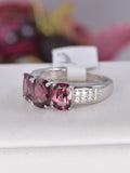 Natural Rhodolite in Solid 925 Sterling Silver Size 7