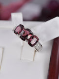 Natural Rhodolite in Solid 925 Sterling Silver Size 7