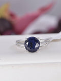 Natural Blue Sapphire Ring 925 Sterling Silver Size 7