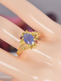 Genuine Natural Blue Sapphire Ring 925 Sterling Silver, sz 7